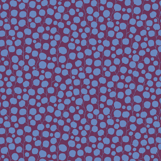 Fabric - Tilda Bon Voyage Flowerleaf Blue - Half Yard - Colorway Arts