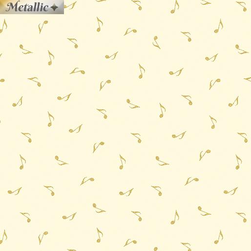 METALLIC MUSIC NOTES CREAMGOLD - Quilter's Corner SD